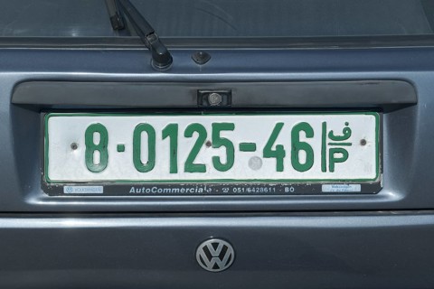 Green number plate