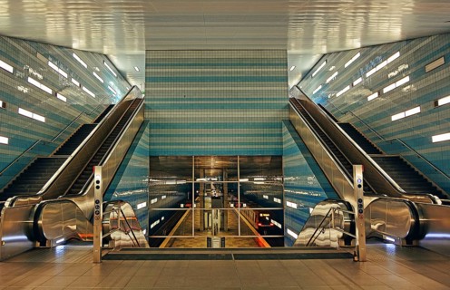 Two escalators
