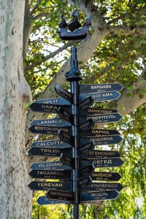 Signposts in major cities worldwide