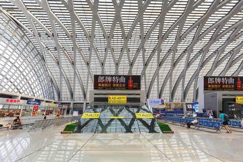 Tianjin West Station modern architecture railway station hall in Tianjin