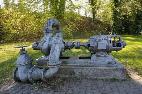 Old water pump at the water tower in Kollmanspark