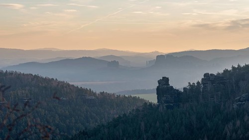 Elbe Sandstone Mountains in the morning light