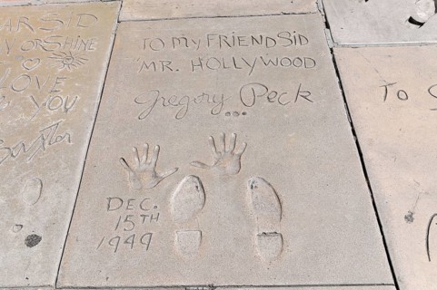 Handprints and footprints of GREGORY PECK