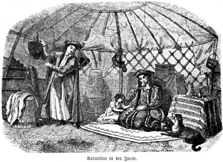 Kalmyks in yurt