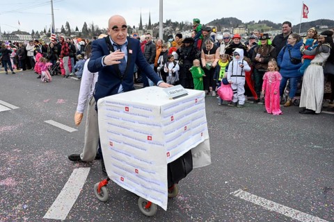 Carnivalists Federal Councillor Alain Berset motif