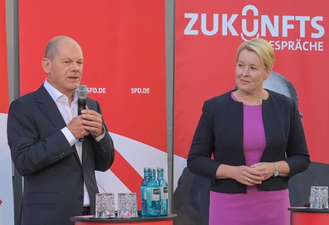 03. 09. 2021. Olaf Scholz and Franziska Giffey. SPD election campaign event. Wirtshaus Zenner