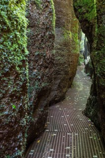 Hiking trail through narrows of the Drachenschlucht