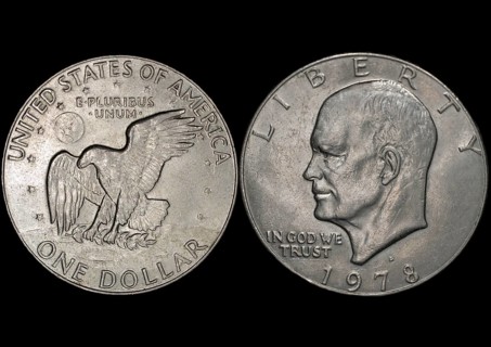 Reverse of an American dollar coin
