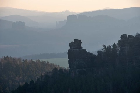 Elbe Sandstone Mountains in the morning light
