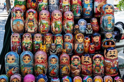 Traditional Russian wooden dolls