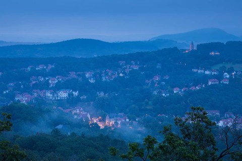 View from Wartburg Castle to the east in the morning