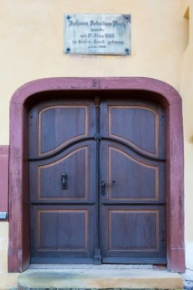 Entrance door to the historic Bach House