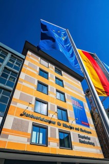 Facade with flags