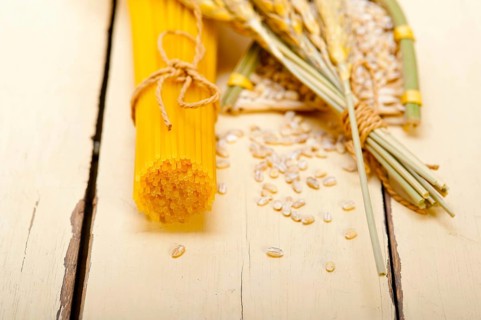 Organic Raw italian pasta and durum wheat grains crop