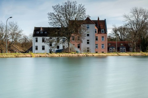 Long exposure at the canal in Hannover district Linden