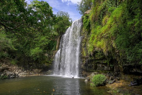 A beautiful bathing spot below the waterfall