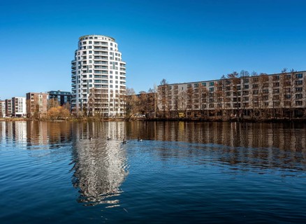 Residential buildings in the new development area of Spandau Wasserstadt on the Havel