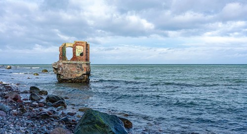 The former tide gauge house at Cape Arkona on the island of Ruegen