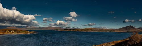 Kenmare Bay with autumn landscape