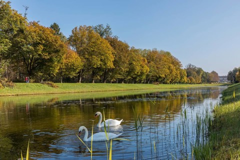 Autumn colours in the castle park of Herrenchiemsee