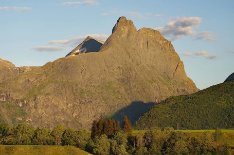 Striking mountain in the evening light