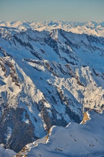 View from Mount Kitzsteinhorn on snow covered mountains