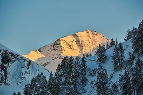 View from Mount Kitzsteinhorn on snow covered mountains