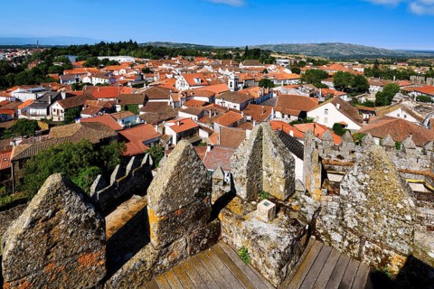 Trancoso old town viewed from the castle ramparts