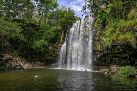 A beautiful bathing spot below the waterfall