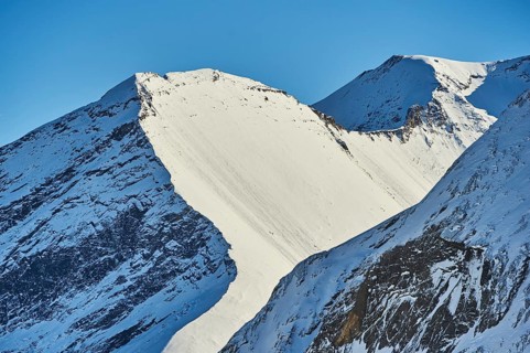 View from Mount Kitzsteinhorn on snow covered mountains