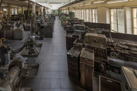 General view of the turning shop of a former valve factory