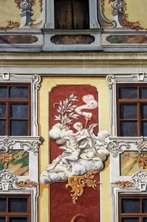 Fresco with angels on facade