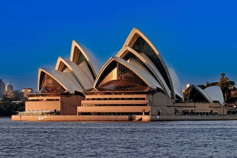 Sydney Opera House seen from the Harbour Bridge
