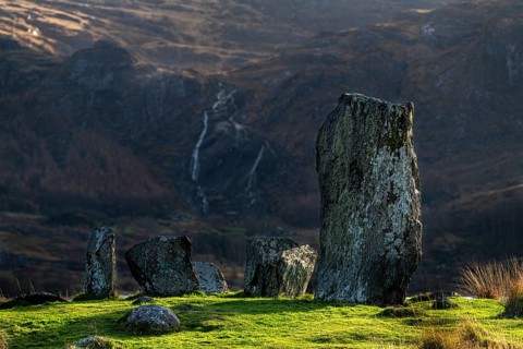 Old stone circle in meadow