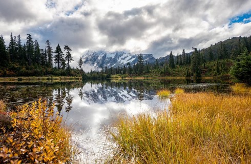 Mt. Shuksan in clouds