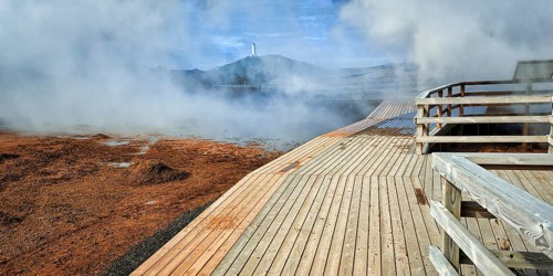 Boardwalk in the high temperature area near Grindavik