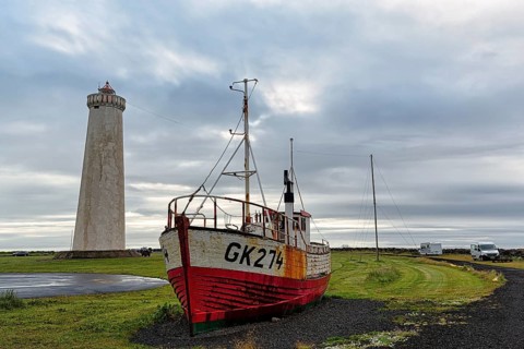 Shipwreck at the lighthouse Gardskagi