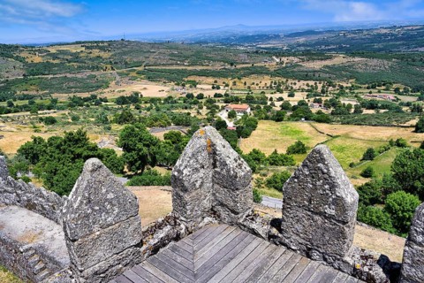 Trancoso old town viewed from the castle ramparts
