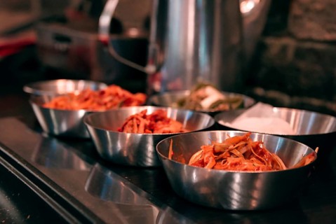 Korean kimchi in a Korean restaurant