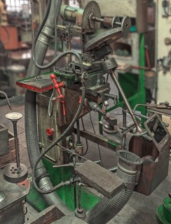 Welding machine in a former valve factory