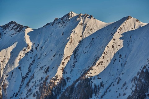 View from Mount Kitzsteinhorn on snow covered mountains