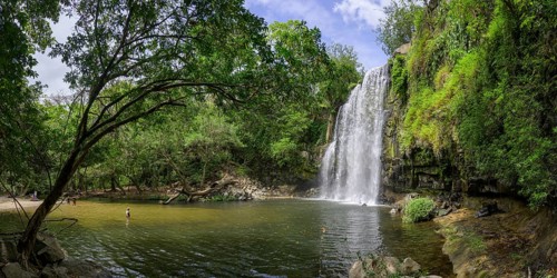A beautiful bathing spot below the waterfall