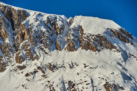View from Mount Kitzsteinhorn on snow covered mountains