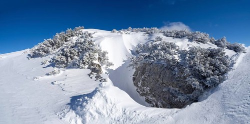 Blue sky over winter landscape