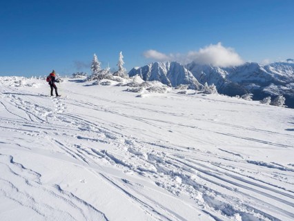 Blue sky over winter landscape