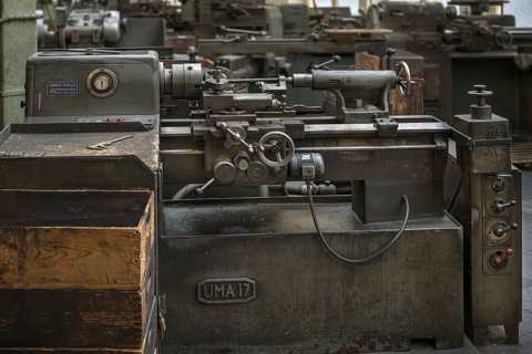 Lathe in a historic valve factory
