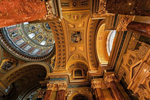 Artfully decorated vault