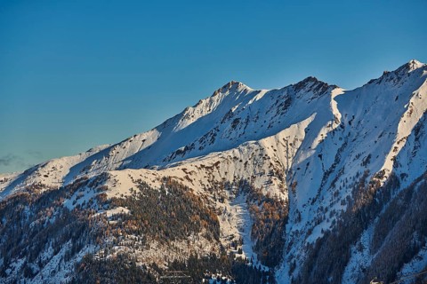 View from Mount Kitzsteinhorn on snow covered mountains