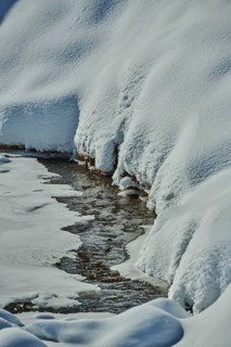 Stream of water onMount Kitzsteinhorn in winter