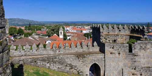 Trancoso old town viewed from the castle ramparts